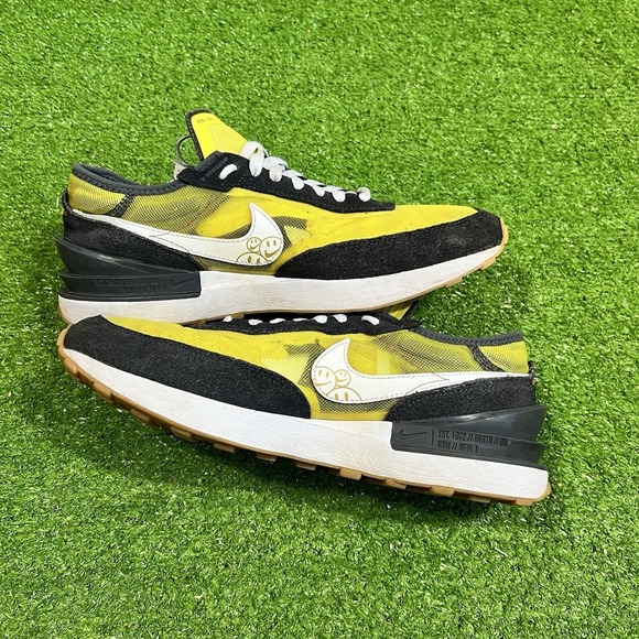 Youth Size 7 Nike Running Shoes Waffle Debut Yellow "go The Extra Smile" - Picture 2 of 12